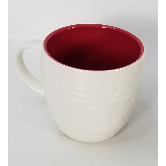 Starbucks Mug Holiday Christmas 2010 Holly Berry White Red Embossed 16oz. Cup - Picture 2 of 5
